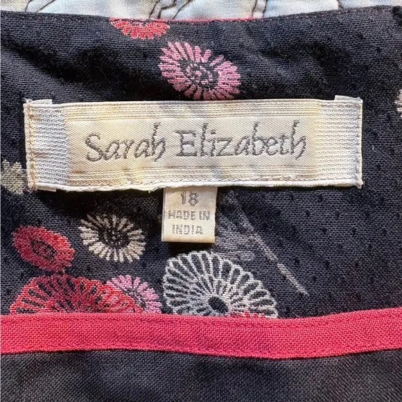 Vintage Sarah Elizabeth Floral Maxi Dress Square Neck Made in India Sz 18 💛 - Picture 9 of 11